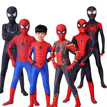 2026 High Quality Superhero Spidermans Costume Bodysuit For Kids Adult Spandex Zentai Halloween Party Cosplay Jumpsuit