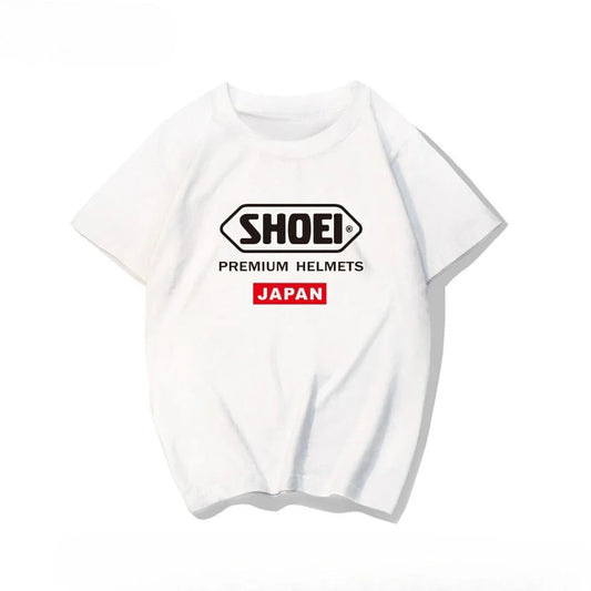 Japanese Motorcycle, Locomotive, Racing Car, Sports Car Helmet SHOEI Pure Cotton Round Neck Short-sleeved 2026 T-shirt