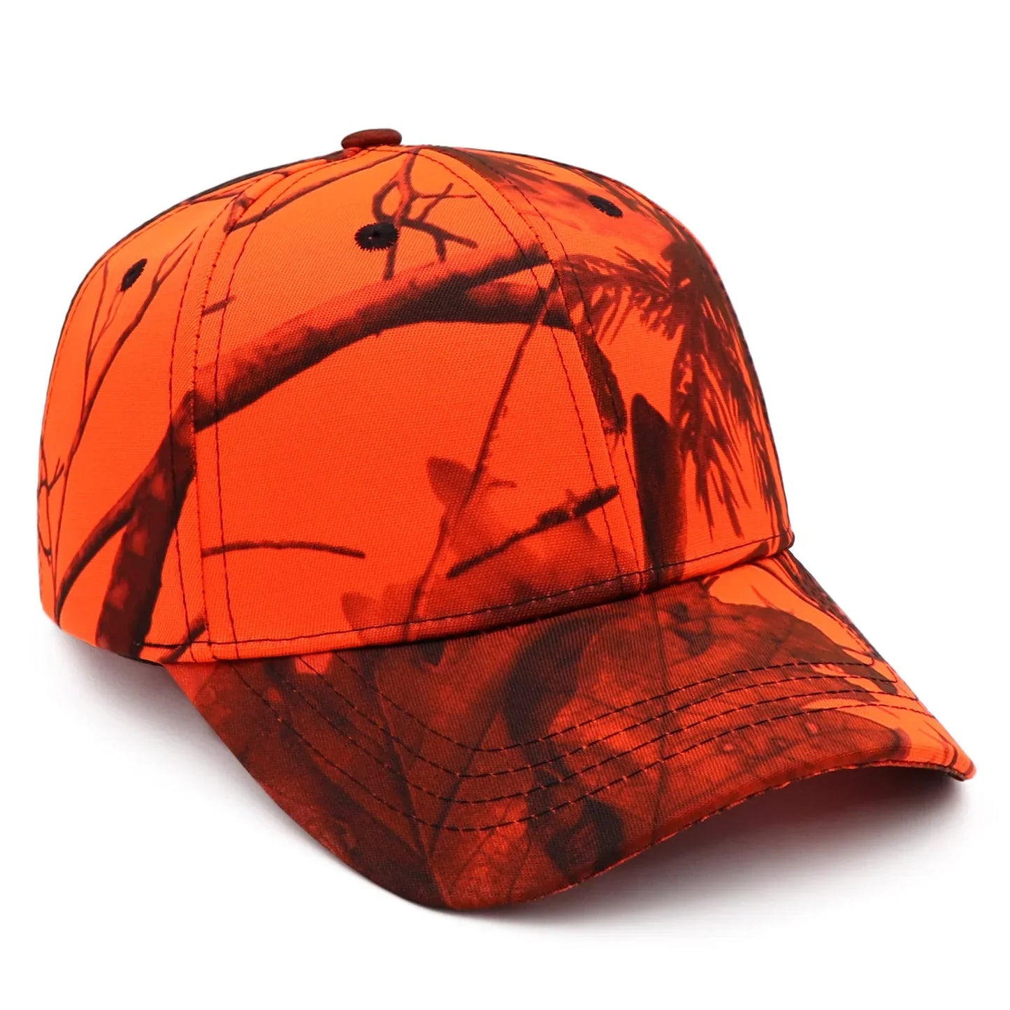 Orange Camouflage Cotton Dad Snapback Hat Outdoor Fishing Baseball Cap Bold Fluorescent Orange Camo Hunting Hat