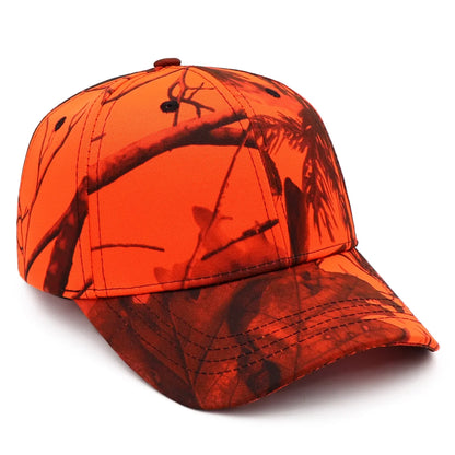 Orange Camouflage Cotton Dad Snapback Hat Outdoor Fishing Baseball Cap Bold Fluorescent Orange Camo Hunting Hat