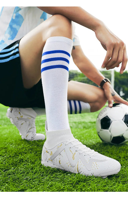 2025 Socks Style Kid Adult Sport Soccer Shoes Training Boys Football Boots Size 33-46 Sneakers AG Youth Soccer Shoes
