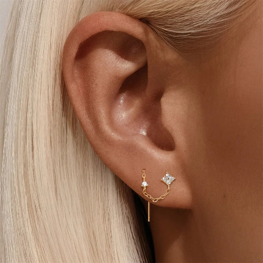 925 Sterling Silver Long Chain Tassel Baroque Irregular Pearl Dangle Earrings for Women C Shape Earrings Jewelry Pendientes