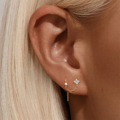 925 Sterling Silver Long Chain Tassel Baroque Irregular Pearl Dangle Earrings for Women C Shape Earrings Jewelry Pendientes