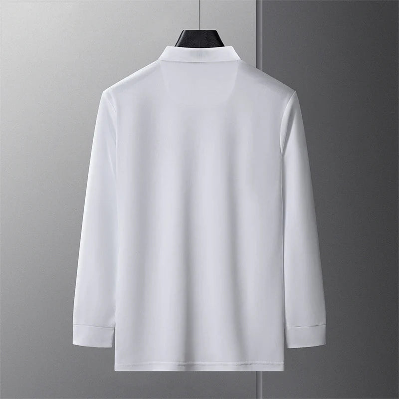 Popular Men's Spring and Autumn Horse Logo Trendy Brand Temperament Fashionable Outdoor Sports Top Long Sleeved Polo Shirt