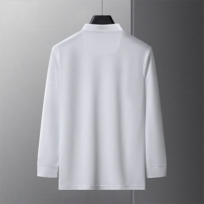 Popular Men's Spring and Autumn Horse Logo Trendy Brand Temperament Fashionable Outdoor Sports Top Long Sleeved Polo Shirt