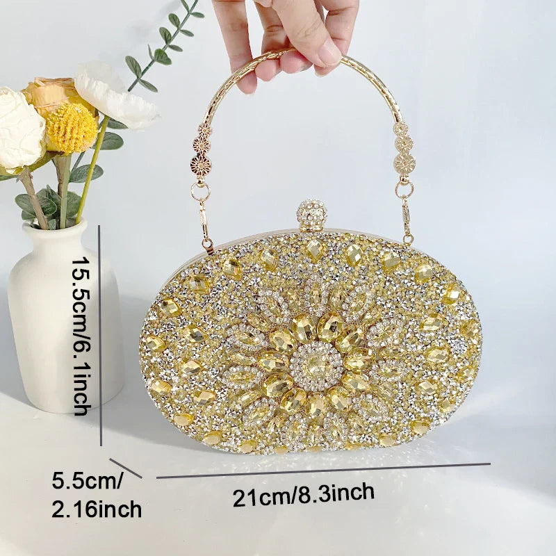 Bling Wedding Clutch Bag Party Purse and Handbag Women's Evening Bag Luxury Design Chain Shoulder Bag