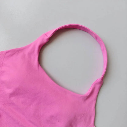 Fitness Set, Long Halter Neck Back-Shaping Leggings, High-Waisted Butt-Lifting Breathable Training Pants for Women
