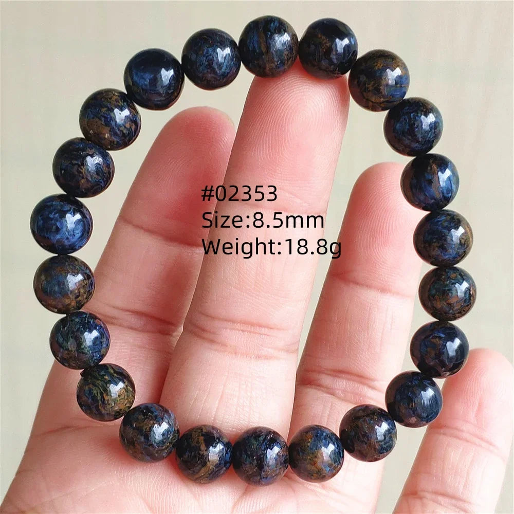 Natural Blue Pietersite Bracelet Women Men Beads Round Beads Chatoyant Cat Eye Fire Pietersite Namibia AAAAAA
