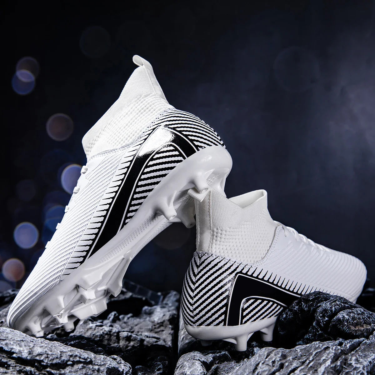 AG/FG Football Boots Unisex Kids Youth PU+Fabric Upper TPU Sole Anti-Slip Durable Outdoor Sports Pitch Training Shoes