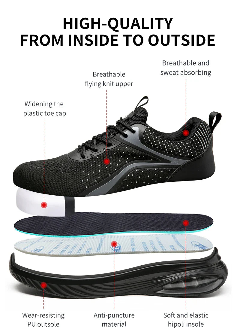 Men's safety shoes, puncture resistant work shoes, women's fashionable safety shoes, protective shoes