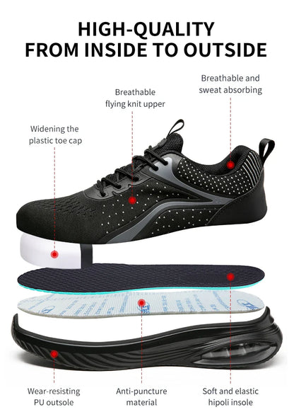 Men's safety shoes, puncture resistant work shoes, women's fashionable safety shoes, protective shoes