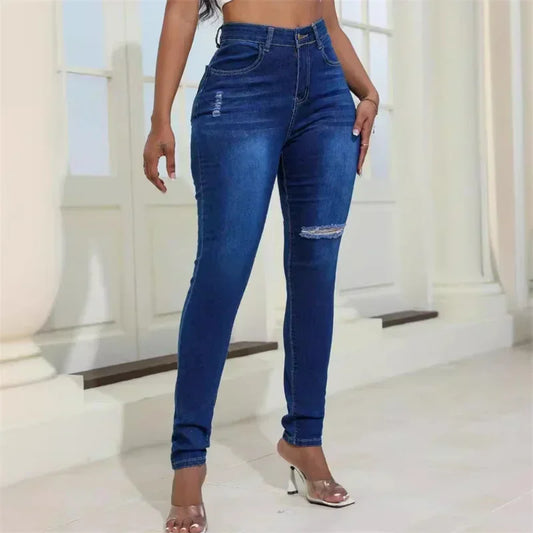 Women Slim Fit Hip Lift Pencil Jeans Casual Denim Pants