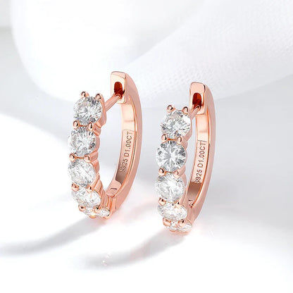 Each 0.2CT 3.5mm Certified All Moissanite Hoop Earrings for Women Classic Sparkly Bridal Jewelry Pure 925 Plated 18K