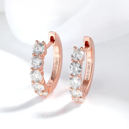 Each 0.2CT 3.5mm Certified All Moissanite Hoop Earrings for Women Classic Sparkly Bridal Jewelry Pure 925 Plated 18K