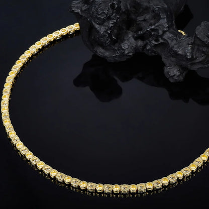 each 5mm Round Moissanite Necklace Bracelet Set for Women S925 Silver Plated 18K Gold Wedding Party Fine Jewelry Gift