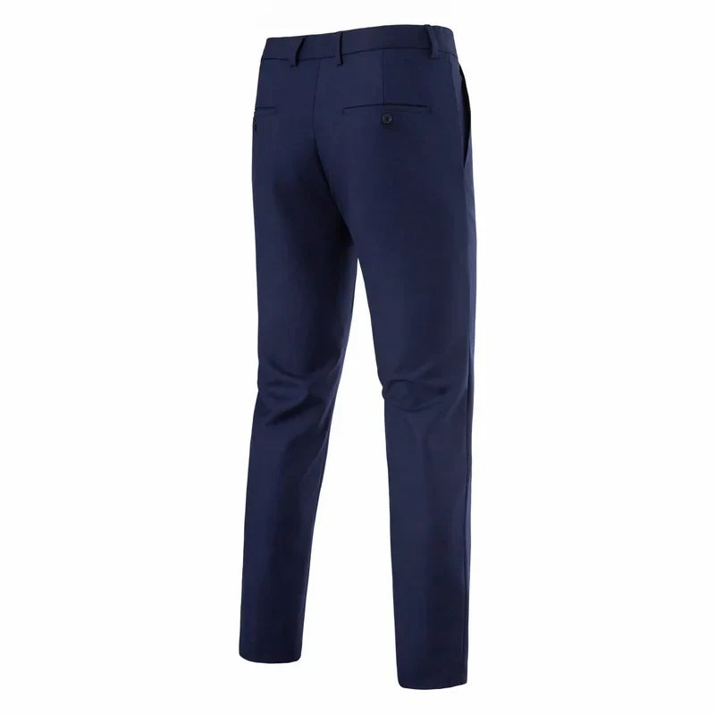 Quality Mens Slim Fit Golf Dress Pants Flat Front Suit Pants Business Dress Pants Classic for Business Wedding Work Pants