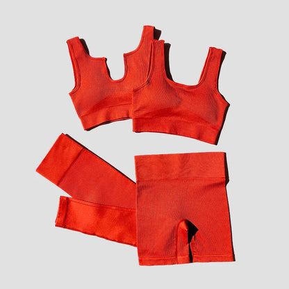 2/4/6PCS Seamless Women Yoga Set Workout Sportswear Fitness Bra Sport Pants Gym Clothing High Waist Leggings Shorts Sports Suits