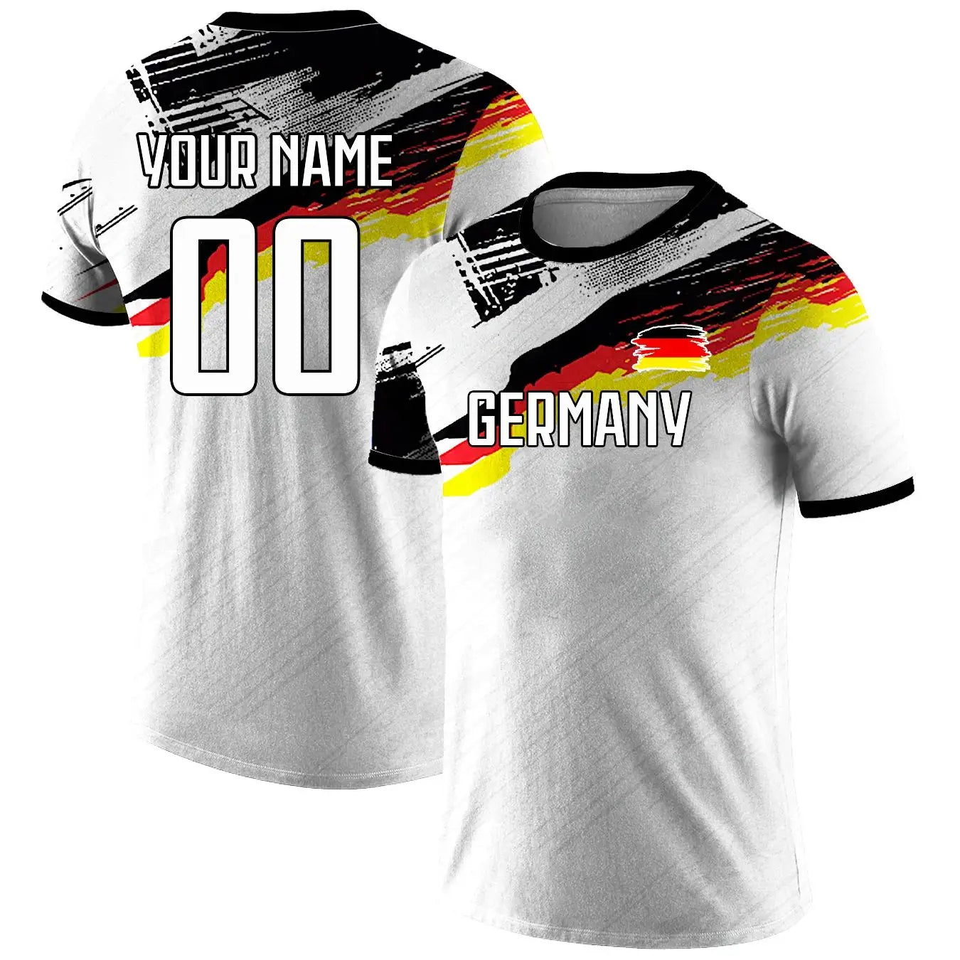 Customized Men's Germany National Team Soccer T-shirt Personalized Name Number Football Shirt, Breathable Quick Dry Sportswear