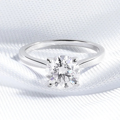 White Gold 2ct 100% Moissanite Engagement Ring for Women S925 Sterling Silver Lab Diamond Promise Wedding Band Jewelry