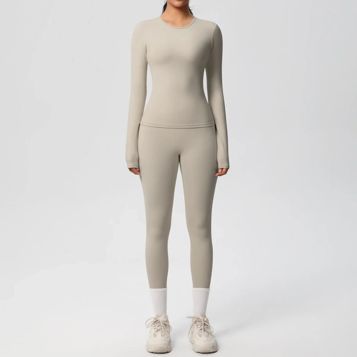 2 PCS Sportswear Yoga Set Gym Clothes Yoga Suits For Women Fitness Set Tracksuits Sports Long Sleeve Crop Top Gym Leggings
