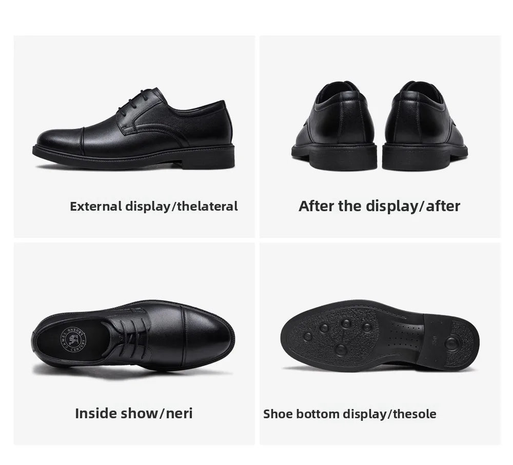 Golden Camel Men's Derby Shoes 2026 Business Casual Soft Sole Leather Shoes Brand Design Soft Soles Non-slip Velvet Warm Loafers