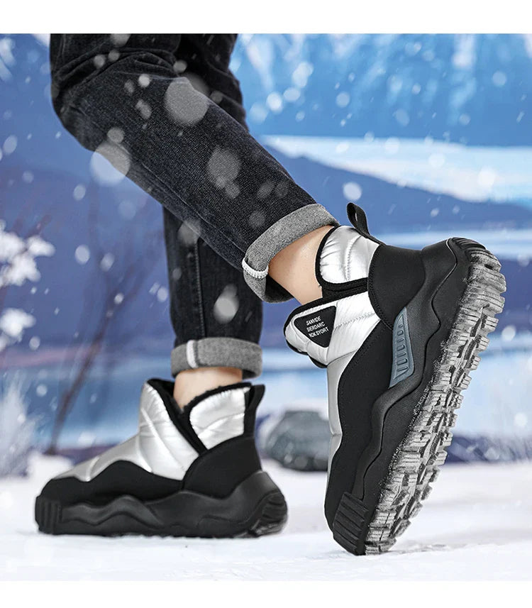 Winter shoes men's high top plush warm cotton shoes, high-quality and fashionable cold resistant outdoor cotton boots snow boots