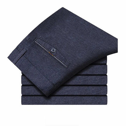 Mens Trousers Business Casual Pants Spring Summer Dress Pants Black Grey Loose Formal Suit Pants for Dad Husband