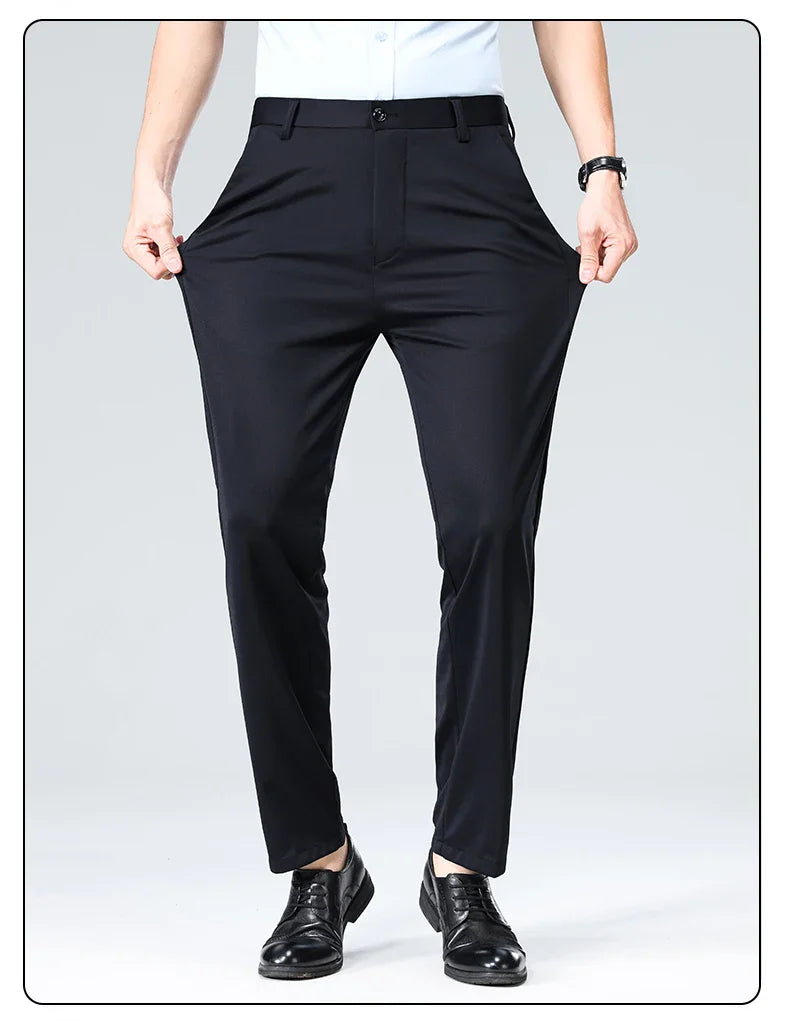 Four Season Men's Business Casual Pants Spring Summer Stretch Trousers Office Suit Pants Men Formal Pants Breathable Comfortable