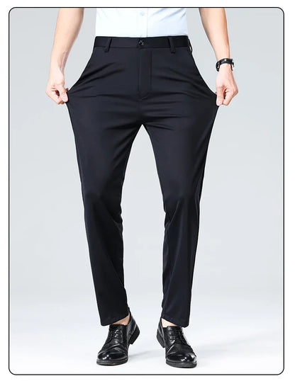 Four Season Men's Business Casual Pants Spring Summer Stretch Trousers Office Suit Pants Men Formal Pants Breathable Comfortable