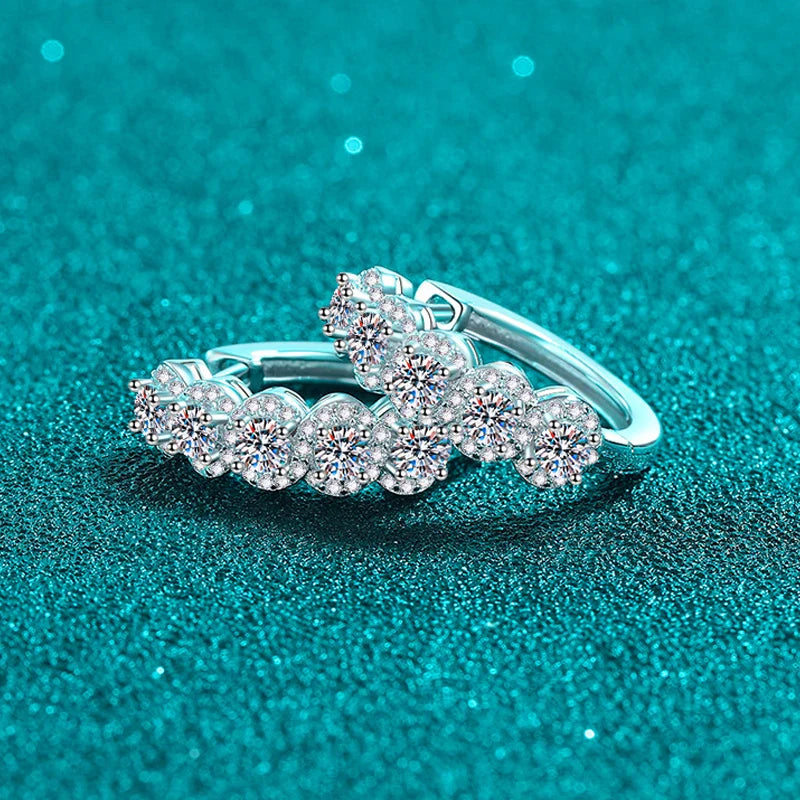 3mm Certified Moissanite Hoop Earrings for Women S925 Sterling Silver Plated 18k Bridal Jewelry Lab Diamond Earrings