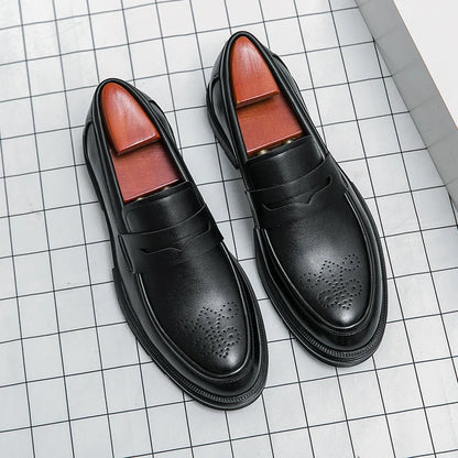 High Quality Men's Dress Shoes Office Casual Business Shoes For Men Brogues Leather Social Wedding Shoes Formal Loafers Male