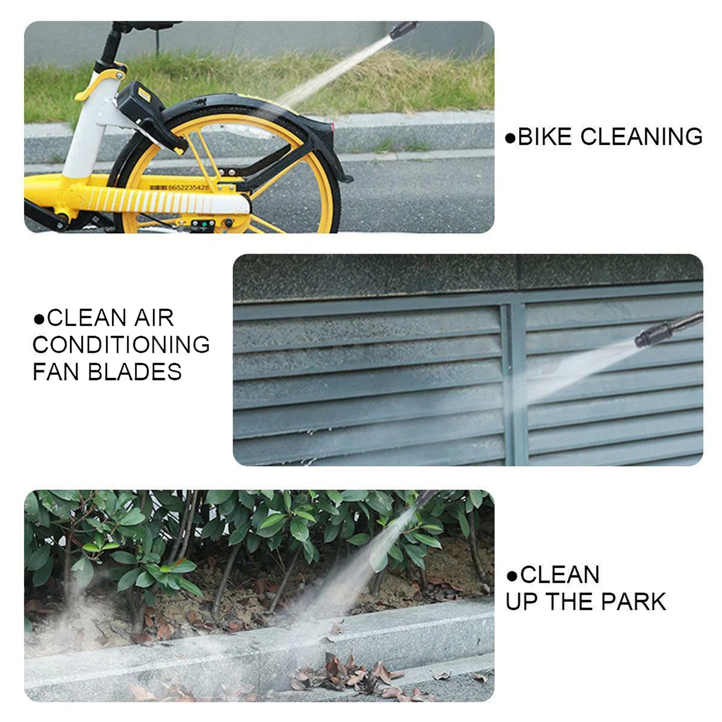 Portable Cordless Car High Pressure Washer Water Wash Cleaner Gun 26bar With 2Pcs 1200mah Battery