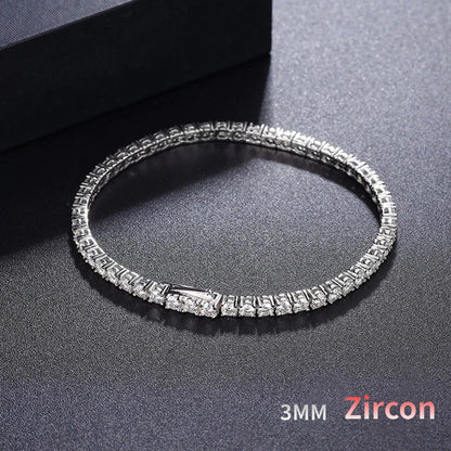 2/2.5/3/4/5mm Full Moissanite Bracelet for Women 100% 925 Sterling Silver Party Fine Jewelry Gift