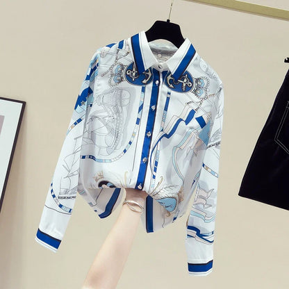 Summer Women's Shirt Bohemian Holiday Style Embroidered Tassel Chiffon Cardigan New Waist Female Slim Short Tops