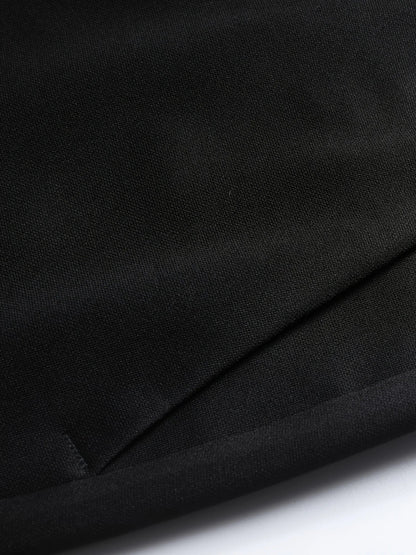 Men's Black Slim Fit Formal Pants Business Straight Leg Trousers Solid Color Office Work Dress Pants Single Piece