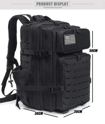 45L Tactical Backpack survival Bag Hunting MOLLE Backpack GYM For Men EDC Outdoor Hiking Rucksack Witch Bottle Holder