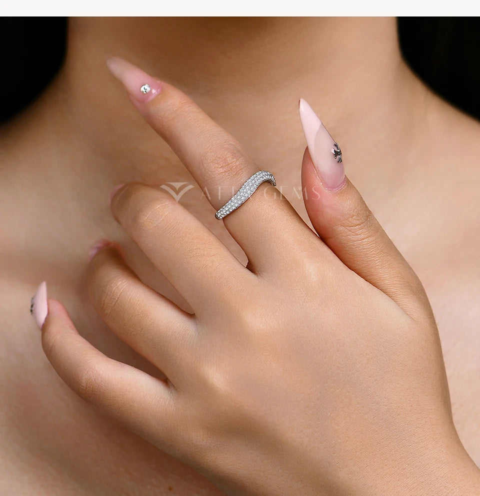Fashion S925 Sterling Silver Engagement Classic Moissanite Diamond Ring for Women Men Real Jewelry With Certificate