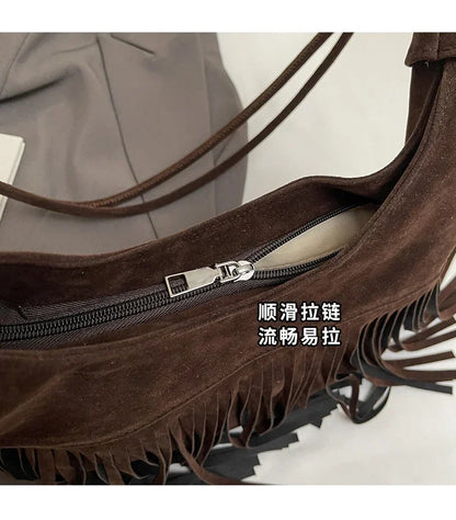 Fringed Interior Compartment Tote Bags Sewing Thread Large Capacity 2024 Hot Sale Bags for Women Zipper Pu Women's Handbags