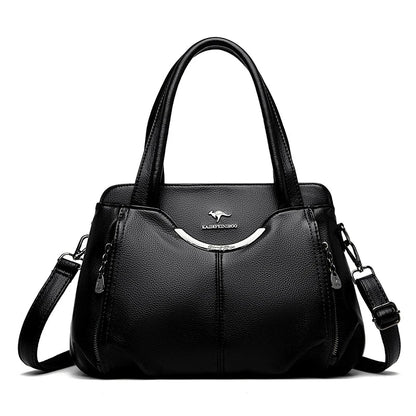 2024 New Multi Pocket Women's Handbag High Quality Soft Leather Female Shoulder Bag Luxury Designer Girl Tote Bolsas Sac A Main