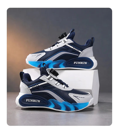 A pair of children's four-season leather basketball shoes, comfortable and soft sneakers, size 28-39，YY-28005