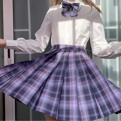 Plaid Women Pleated Skirt Bow Knot Summer High Waist Preppy Girls Dance Mini Skirt Cute A Line Harajuku Sexy Japan Faldas