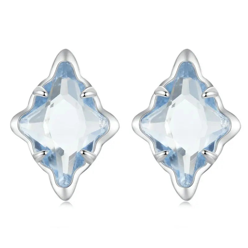 925 Sterling Silver Animals Cute Paws Rainbow Stud Earrings For Women Heart Oval Flower Zircon Crab Ear Studs Jewelry Gift