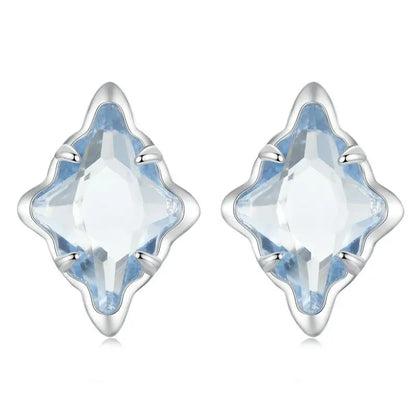 925 Sterling Silver Animals Cute Paws Rainbow Stud Earrings For Women Heart Oval Flower Zircon Crab Ear Studs Jewelry Gift