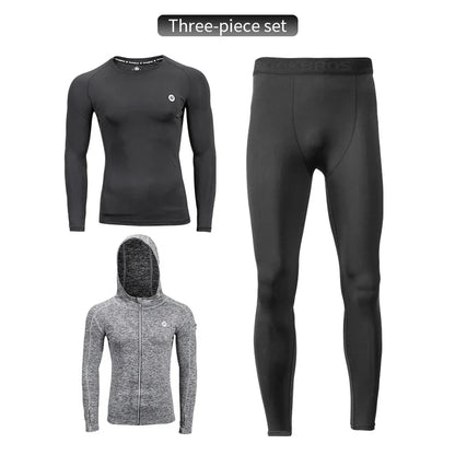 Men's Tracksuit Gym Fitness Running 5 Pcs/Set Quick Dry Sweat-absorb Compression Sport Suit Clothes Jogging Sport Wear