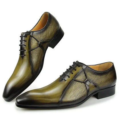 Men's Oxfords Leather Shoes for Male Office Formal Social Elegant Fashion Poited Toe Wedding Party High Quality Dress Offic Shoe