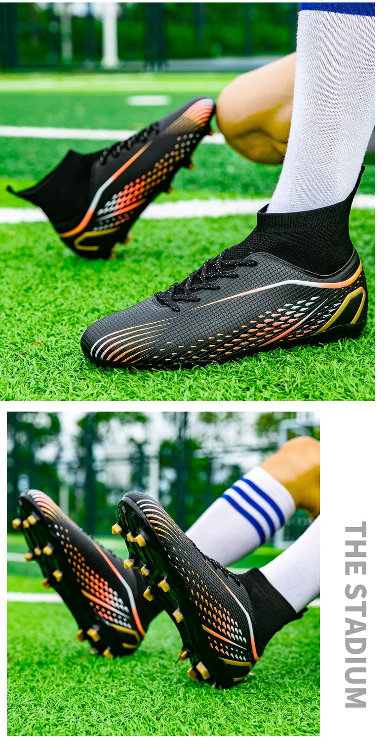 New 33-46 Large Football Boots Children Youth High Quality Football Shoes Outdoor Training Professional Competition Footwear