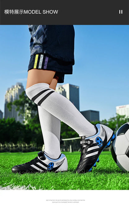 New Kids Turf Football Boots Training Shoes Soccer Shoes Drop Shipping Professional Match Grass Ultralight Cleats Boys Non-Slip