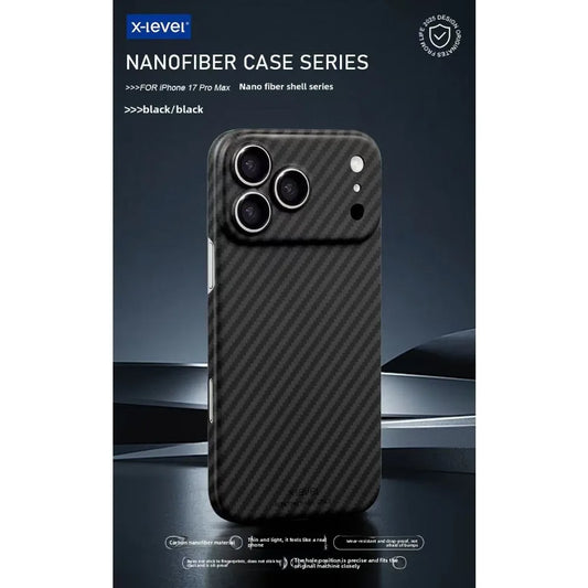 X-level 1500D Carbon Fiber Phone Case For IPhone 17 Pro Max 17 Air Business Ultra-Thin Rugged Protect Cover