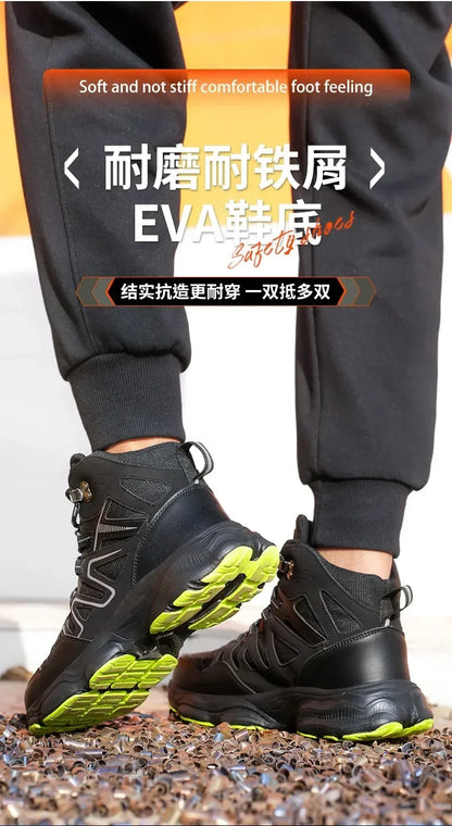 Ankle-Length Men Safety Boots Anti-smash Anti-stab Construction Work Steel Toe Shoes Male Work Boots Work Safety Shoes