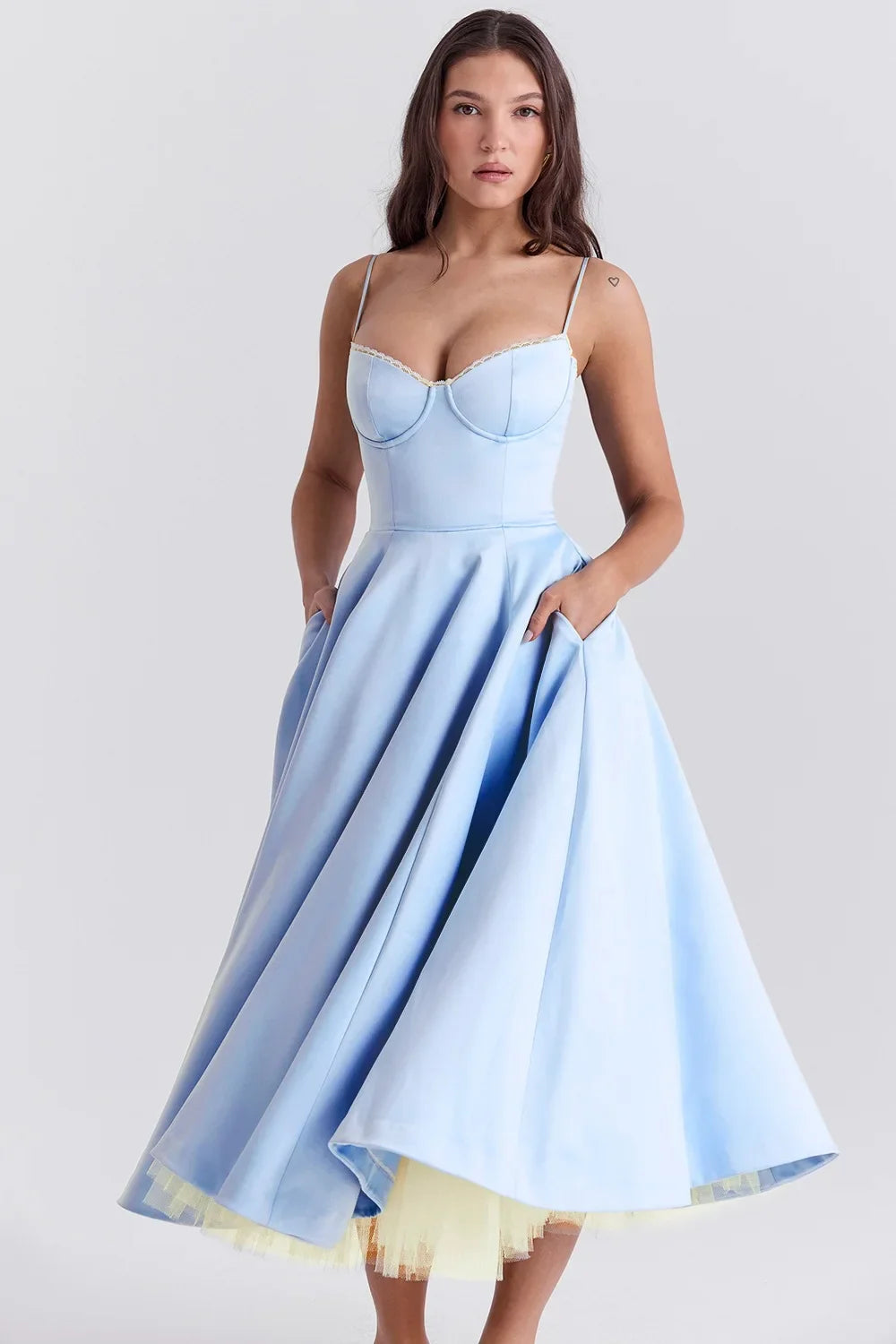 Summer Long Evening Dress Elegant 2025 New Arrivals Spaghetti Strap Corset Bustier Dress Satin Prom Dress Women